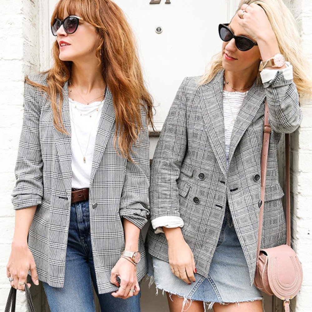 H&M Oversize Plaid Blazer - Size US 6